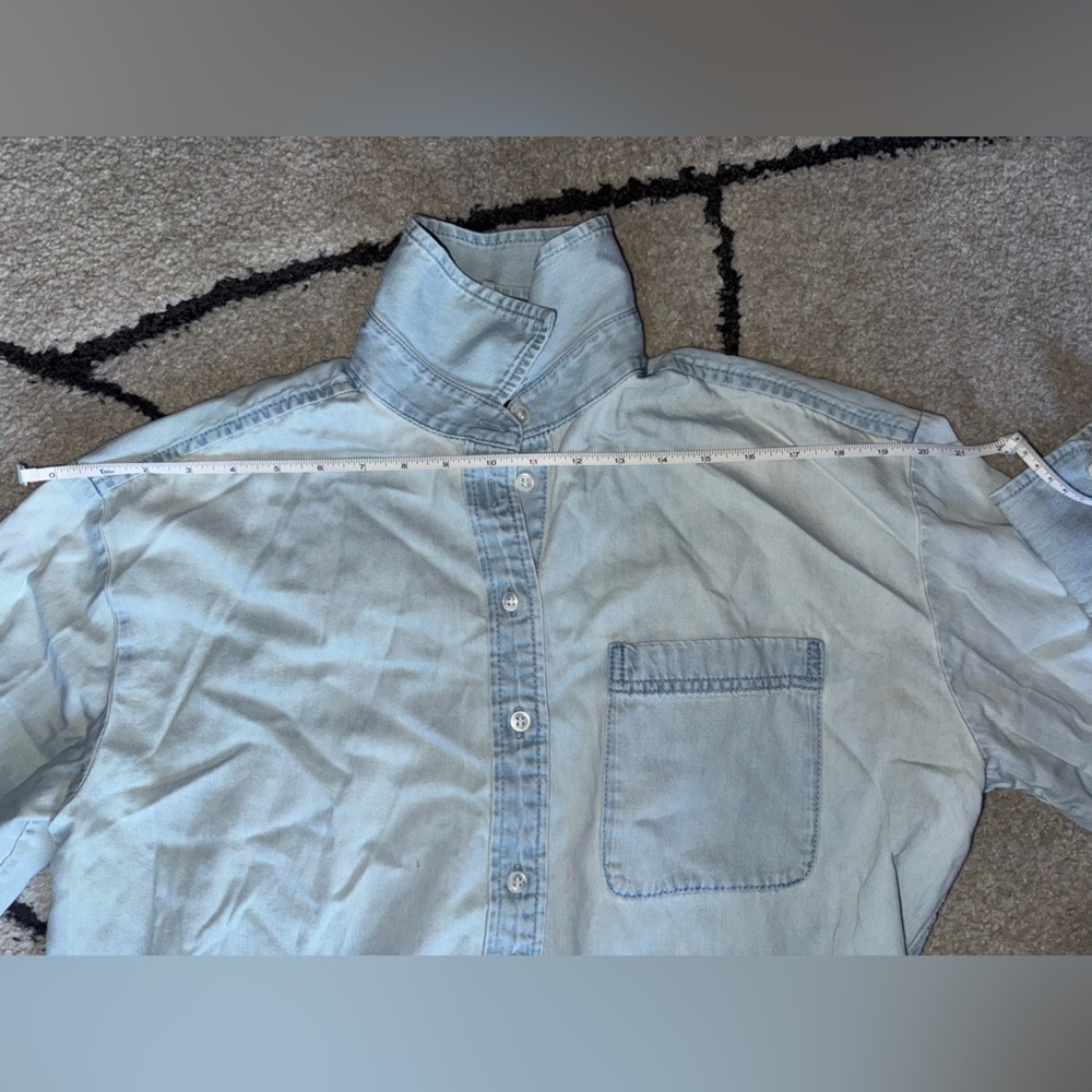 Banana Republic THE OVERSIZED BANDED-COLLAR DENIM SHIRT - Picture 9 of 14